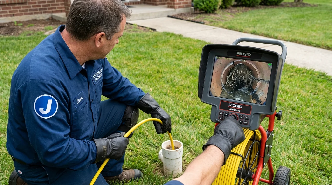 Sewer camera inspection being performed by Johns Plumbing LLC in New Glarus